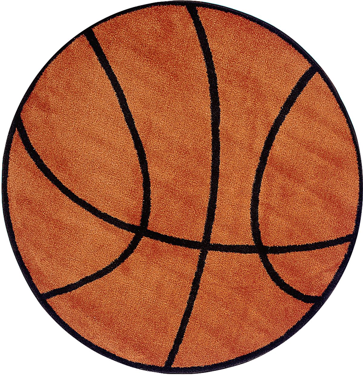 Basketball Brown Nylon Fabric Rug | Rooms to Go