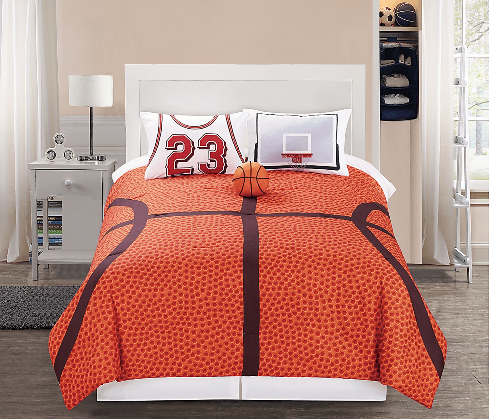 Kids Basketball Dream Orange Twin Comforter Set - Image 2