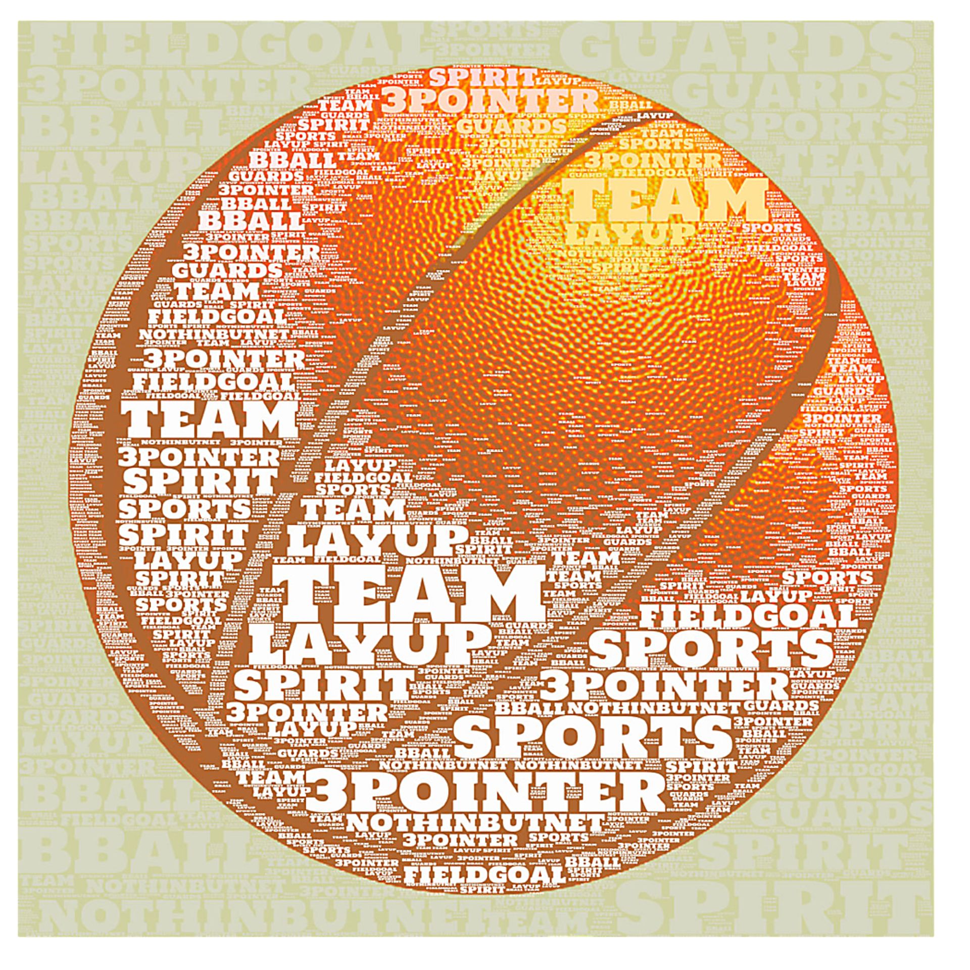 Kids Basketball Jargon Cream Artwork - Image 1