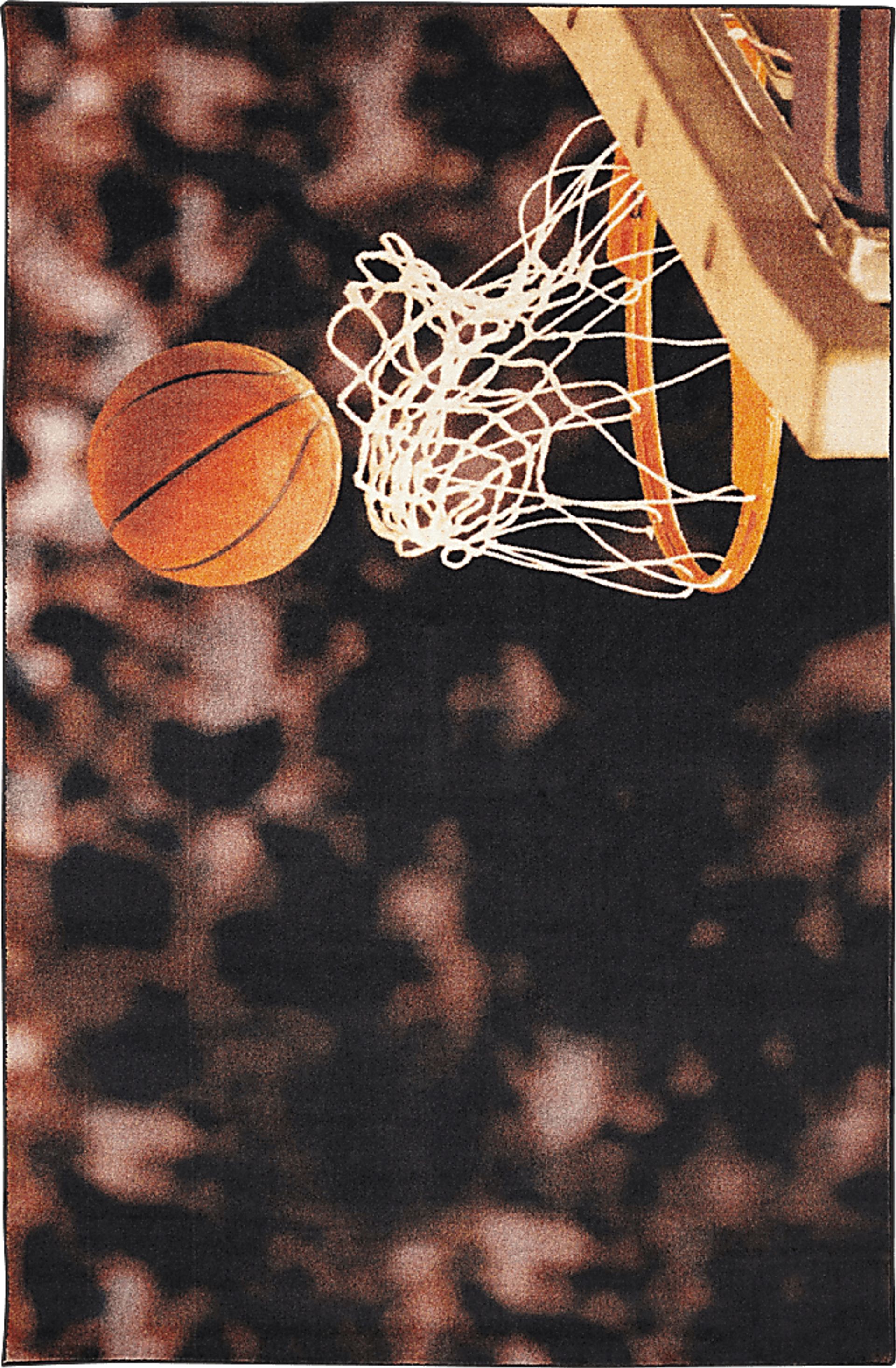 Kids Basketball Practice Brown 5' x 8' Rug - Image 1