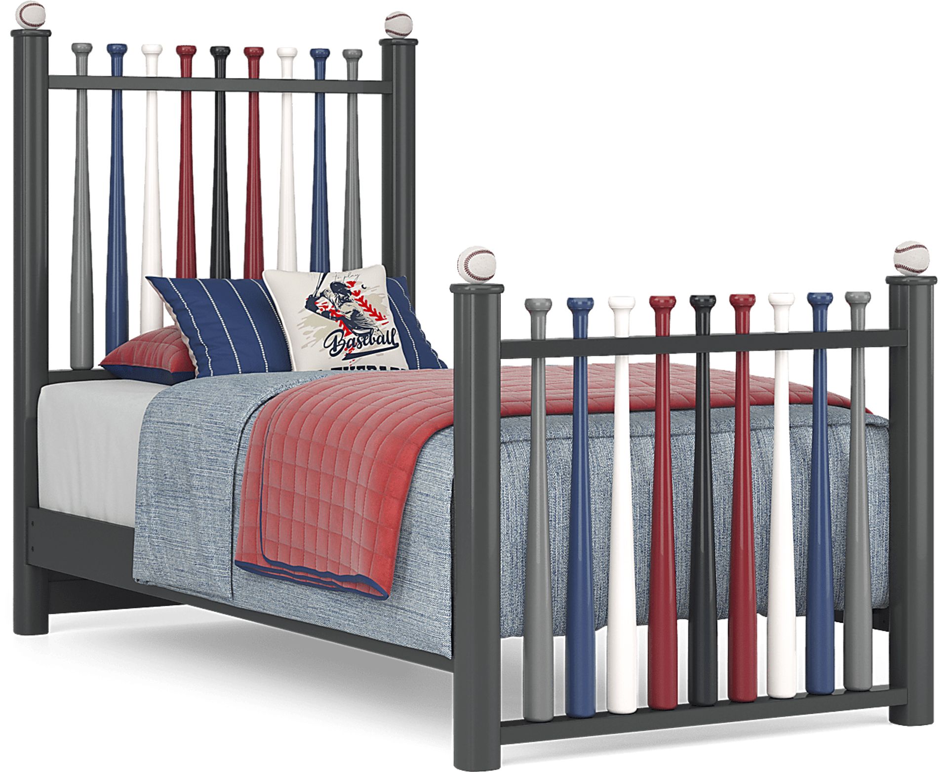 Cottage Colors 5 Pc Navy Twin Bedroom Set With Mirror, Twin Bed ...