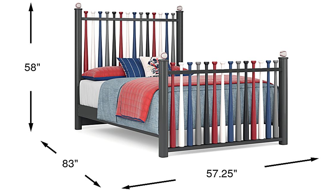 Kids Batter Up Painted Full Baseball Bat Bed