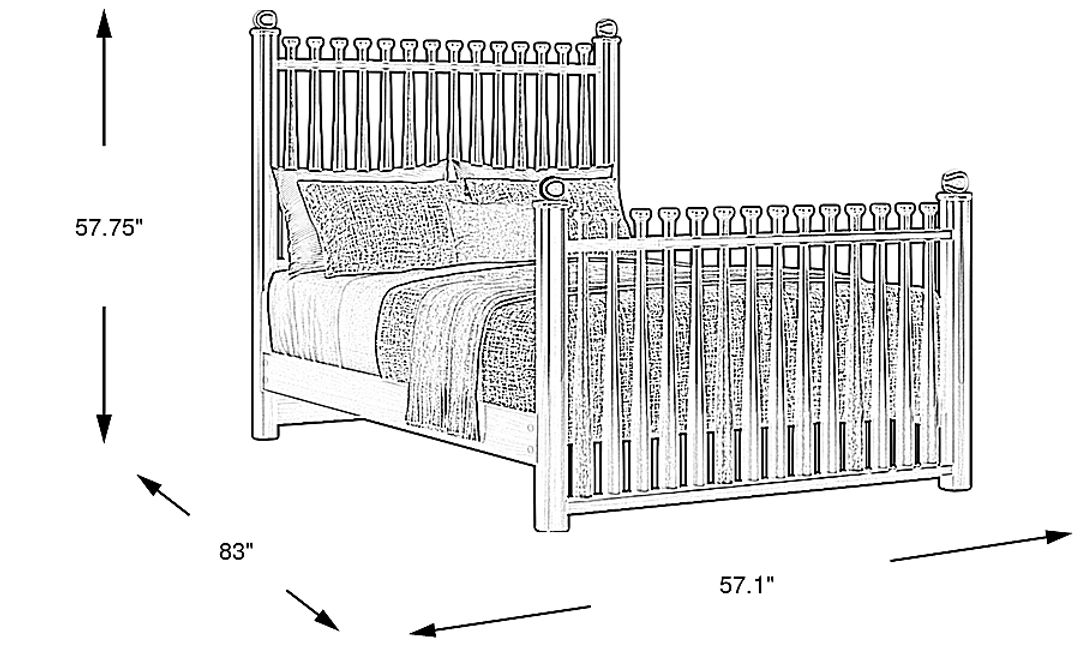 Kids Batter Up Stained Full Baseball Bat Bed