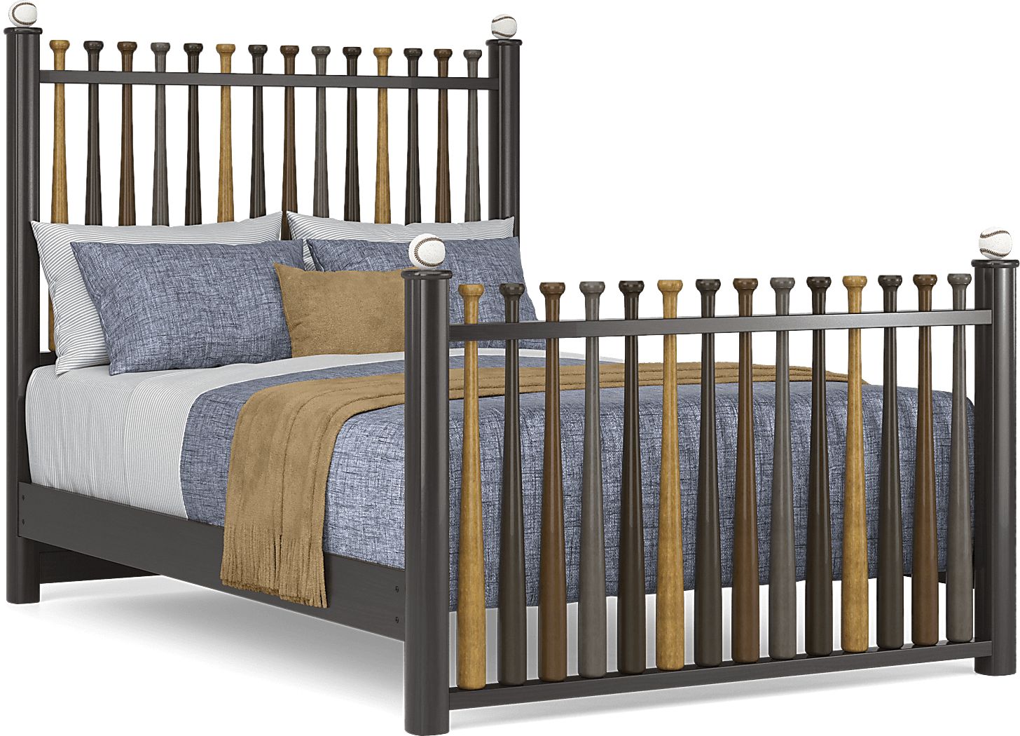 Batter Up 3 Pc Stained Full Bed | Rooms to Go