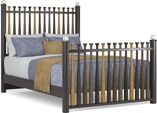 Kids Batter Up Stained Full Baseball Bat Bed