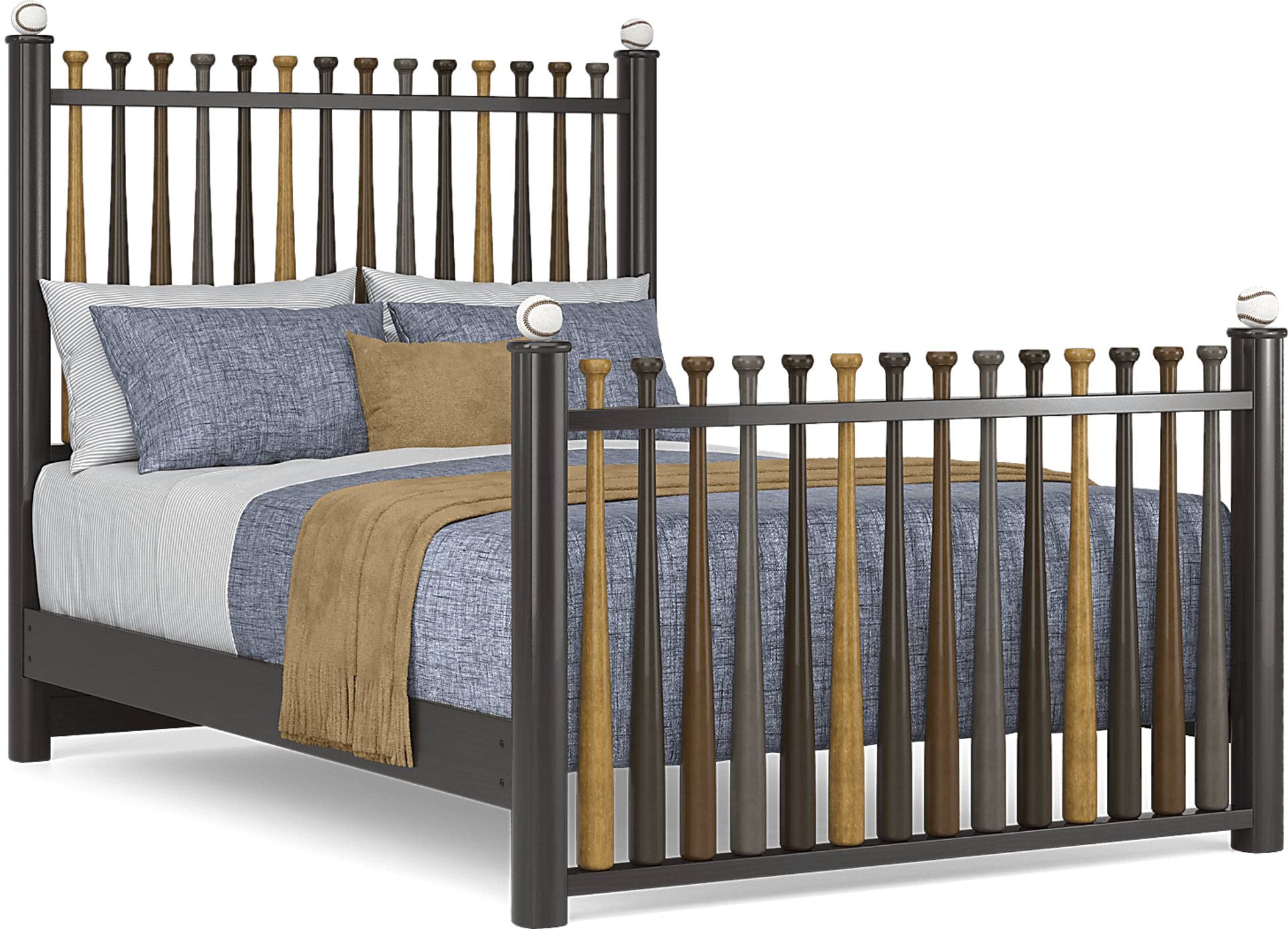 stained full bed
