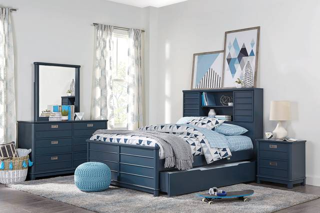 Kids Bay Street Blue 5 Pc Full Bookcase Bedroom - Thumbnail - Image 1
