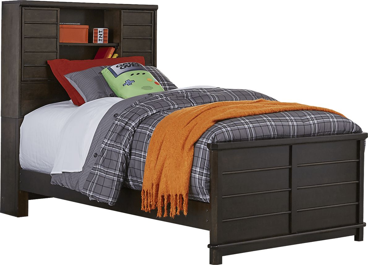 Kids Bay Street Charcoal 5 Pc Twin Bookcase Bedroom
