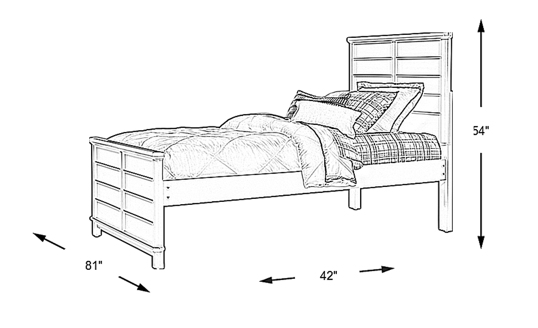 Kids Bay Street Charcoal 3 Pc Twin Panel Bed