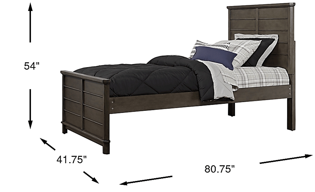 Kids Bay Street Charcoal 3 Pc Twin Panel Bed