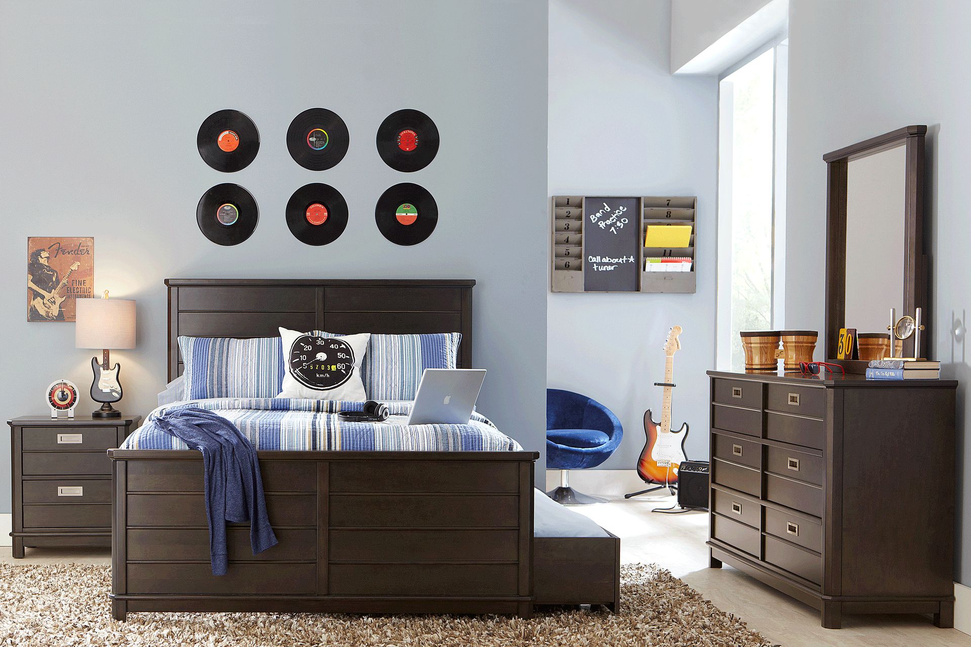 Kids Bay Street Charcoal 5 Pc Full Panel Bedroom - Image 1