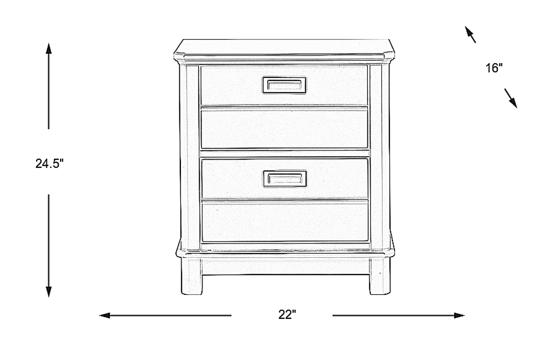 Kids Bay Street Charcoal Nightstand