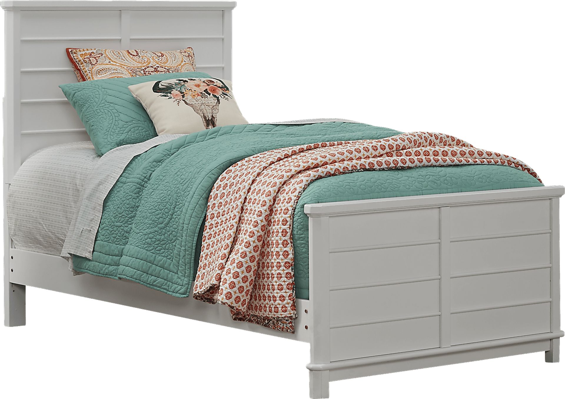 Kids Bay Street White 3 Pc Twin Panel Bed - Image 1
