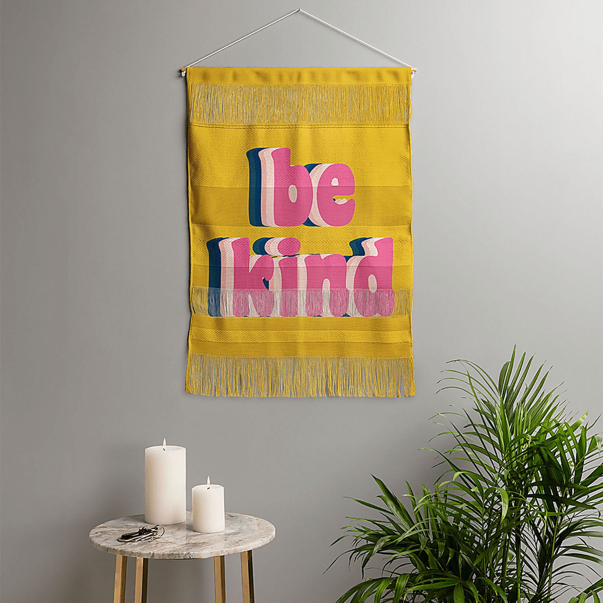 Kids Be Kind Yellow Wall Decor - Image 2