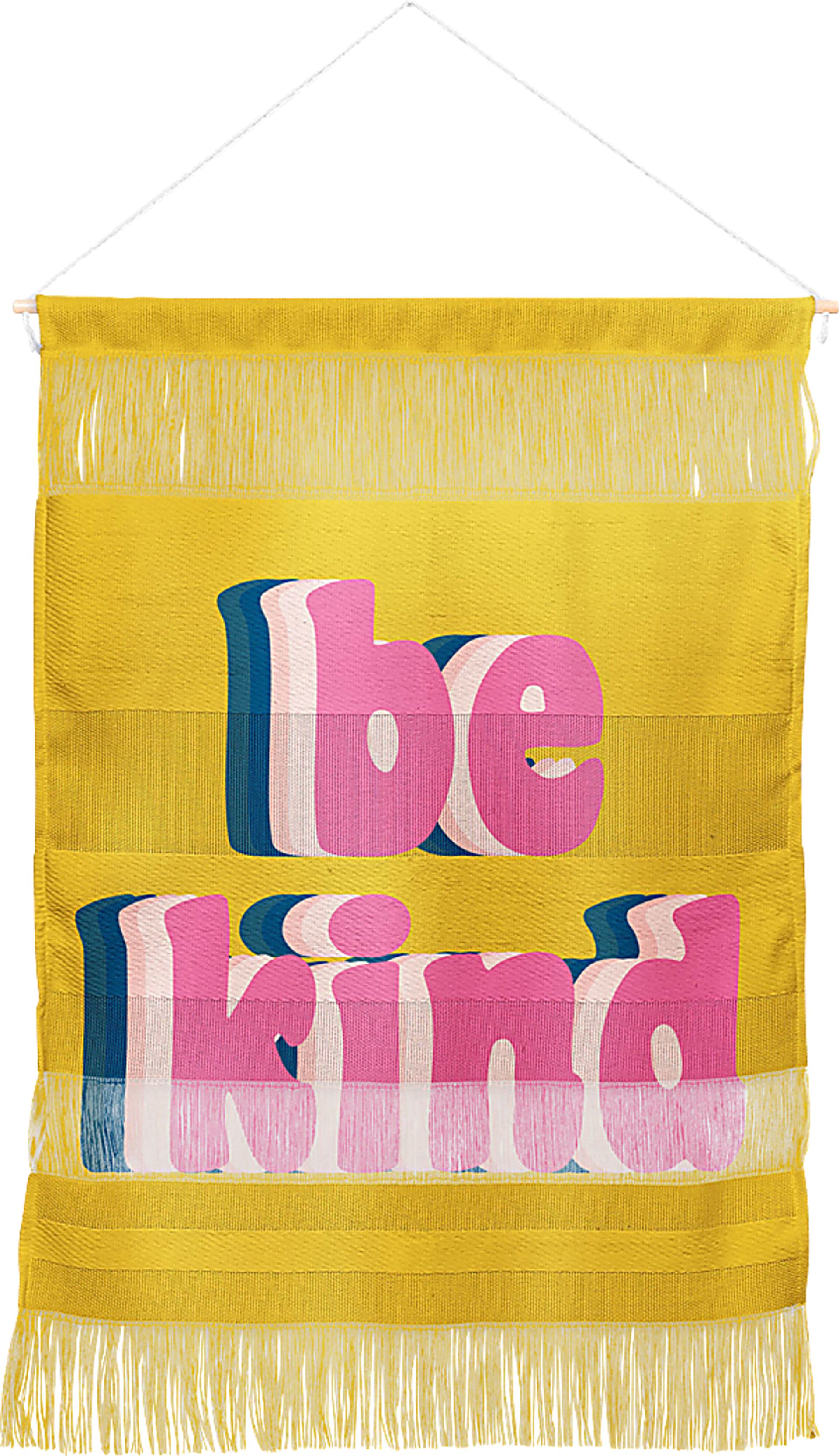 Kids Be Kind Yellow Wall Decor - Image 1