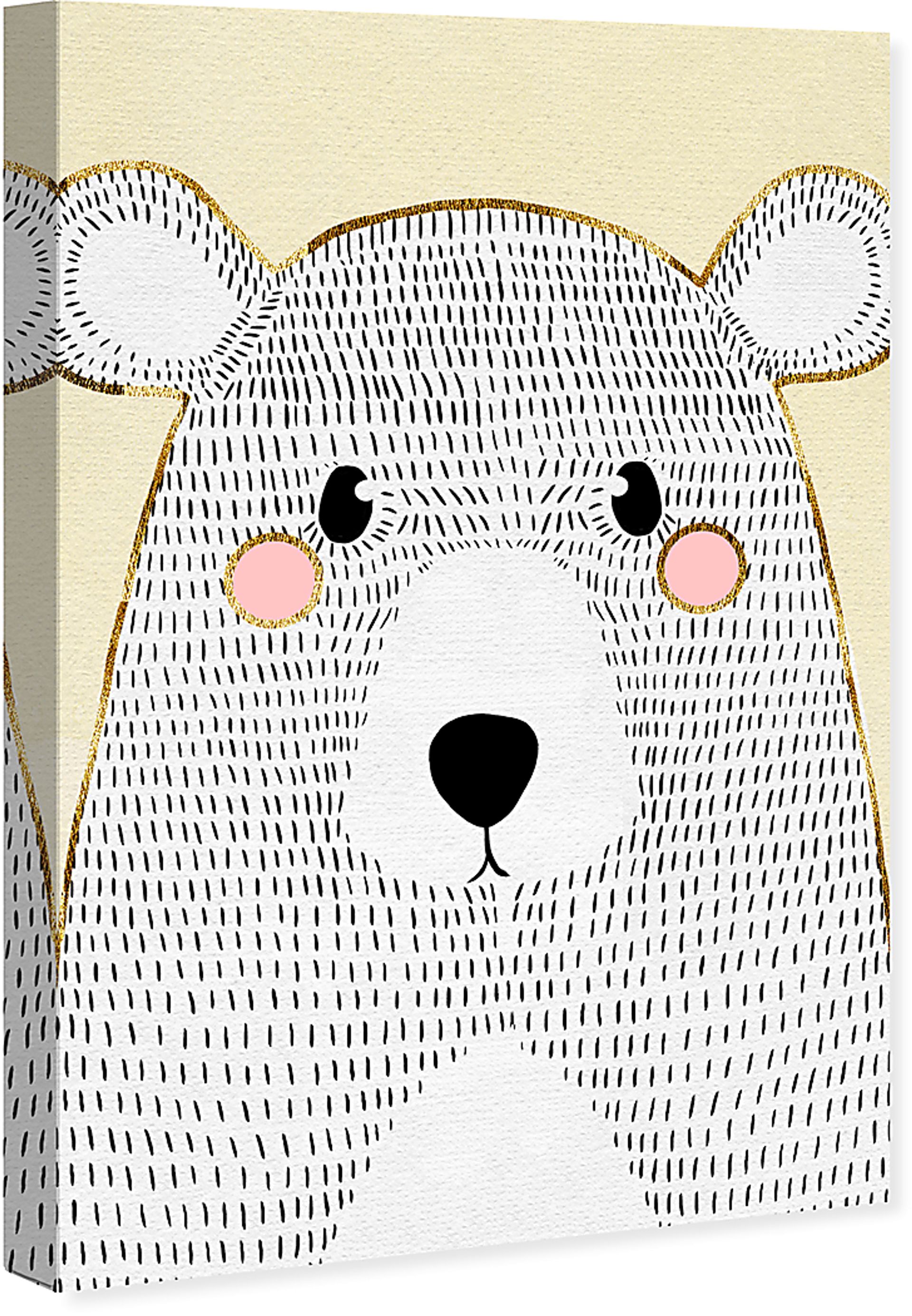 Kids Bear Blushes Yellow Small Wall Art - Image 2