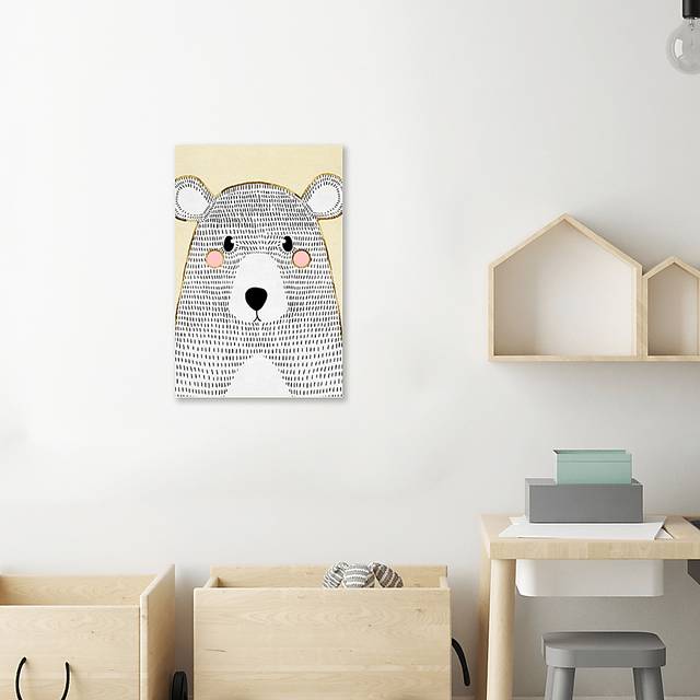 Kids Bear Blushes Yellow Small Wall Art - Thumbnail - Image 3