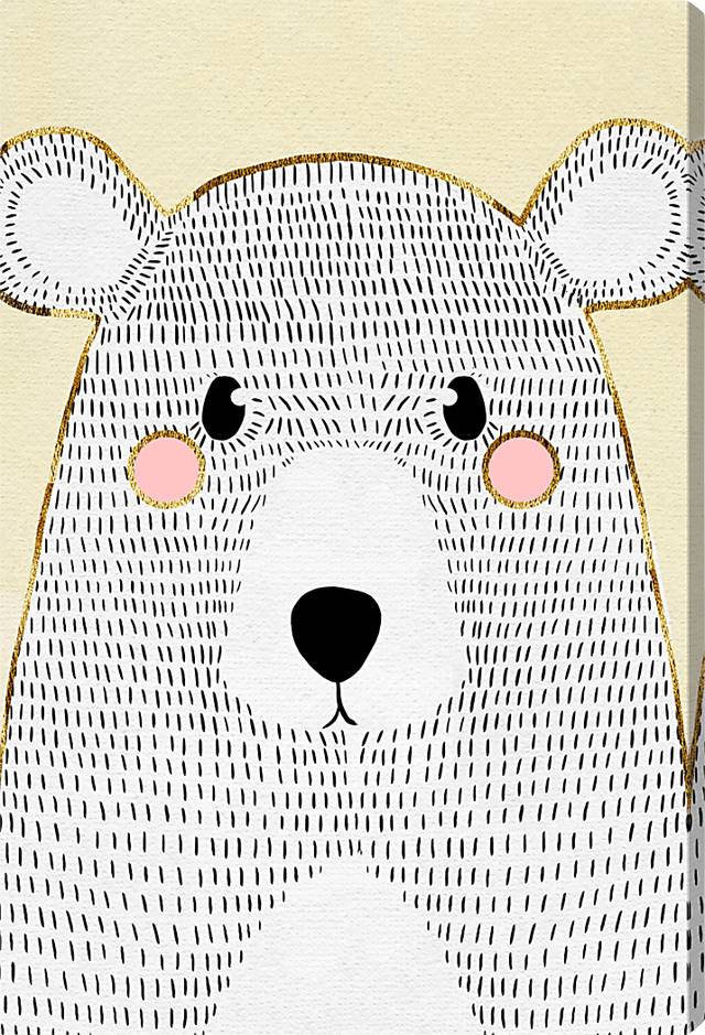 Kids Bear Blushes Yellow Small Wall Art - Thumbnail - Image 1