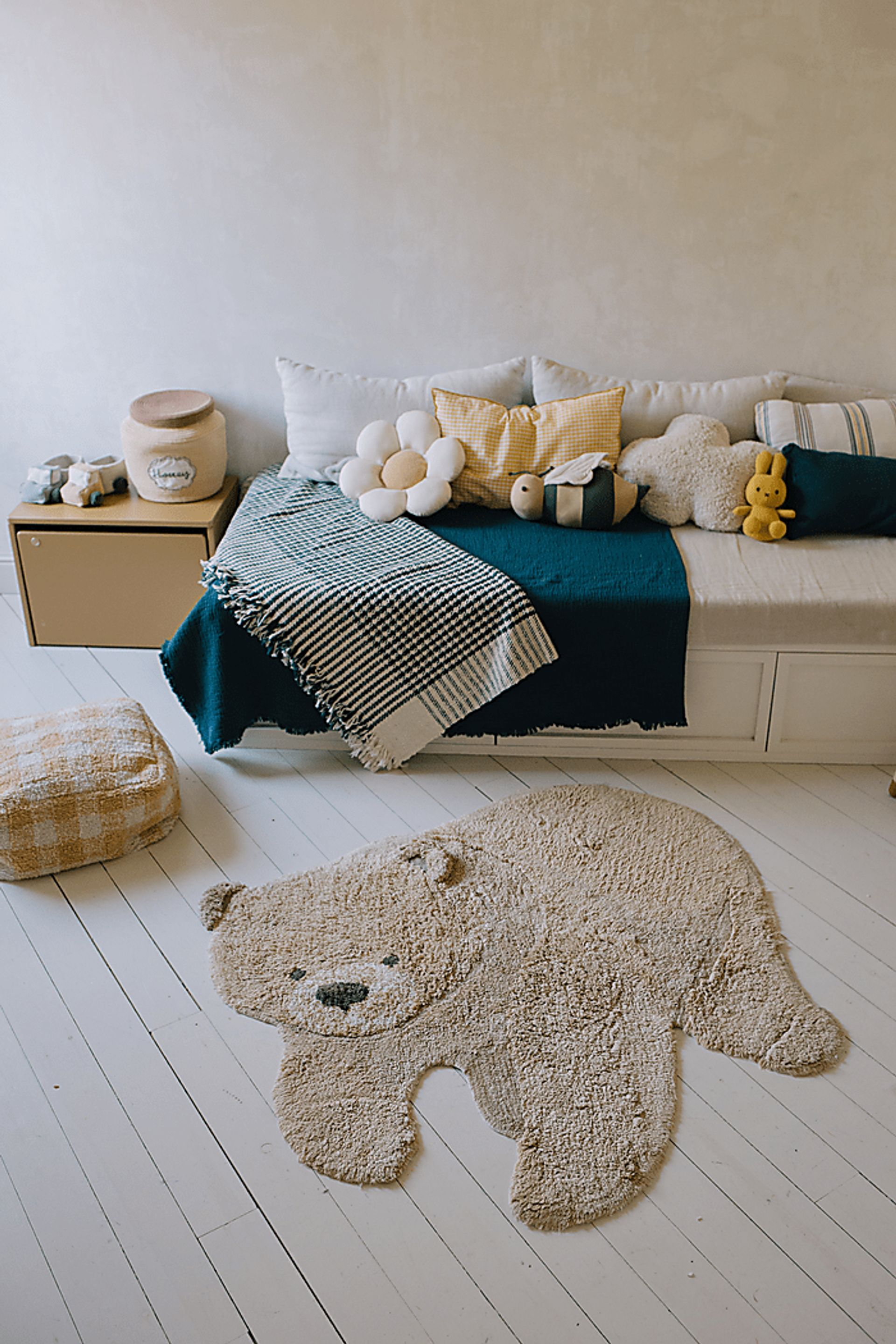 Kids Bear Brown 4' x 4'1 Machine Washable Rug - Image 2