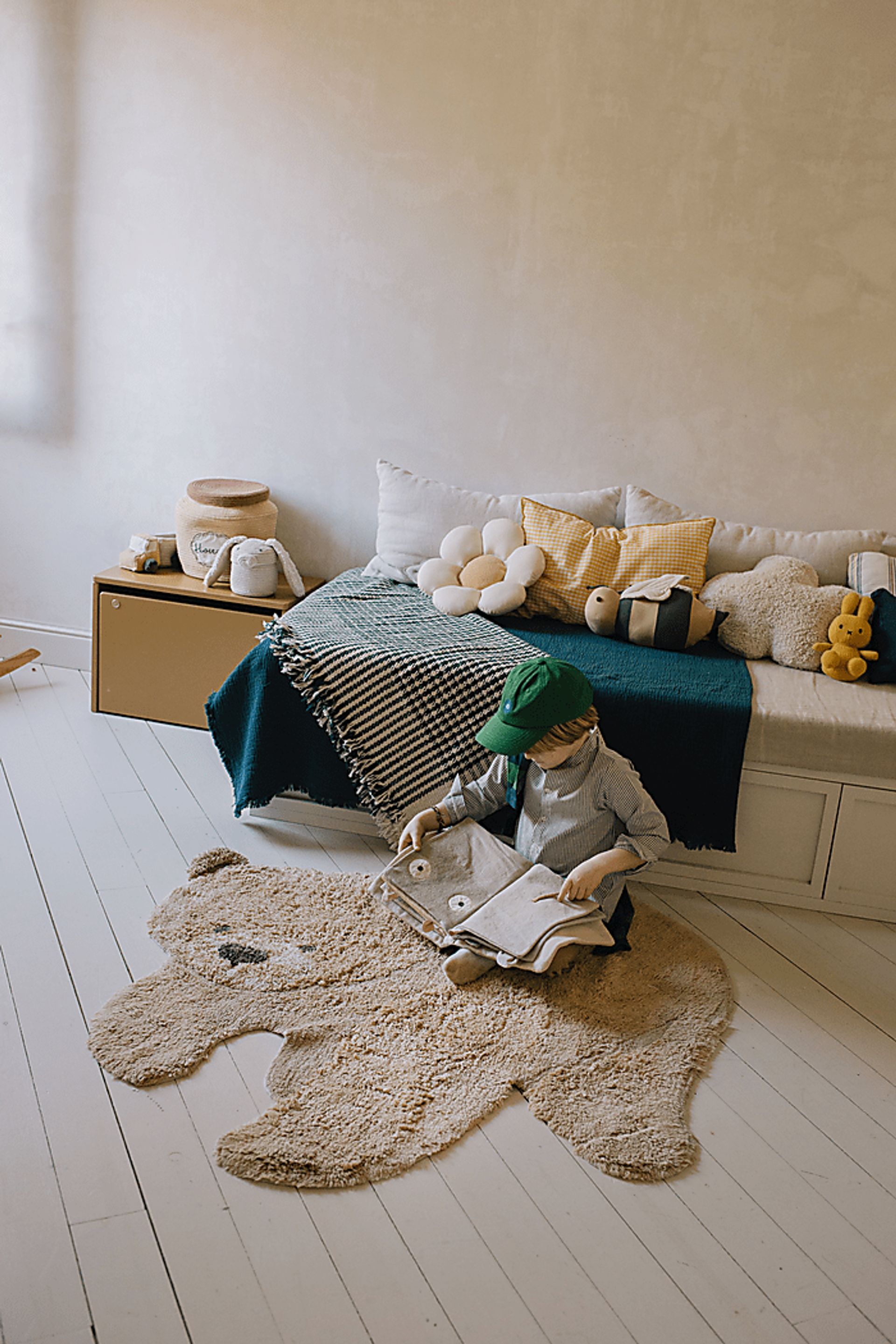 Kids Bear Brown 4' x 4'1 Machine Washable Rug - Image 3