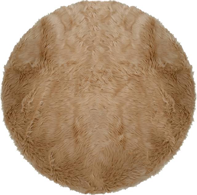 Kids Bear Cub Tan 4' Round Rug - Thumbnail - Image 1