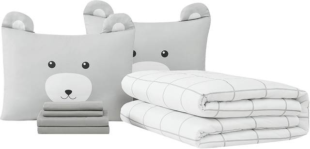 Kids Bear Cuddles Gray 7 Pc Full Comforter Set - Thumbnail - Image 2