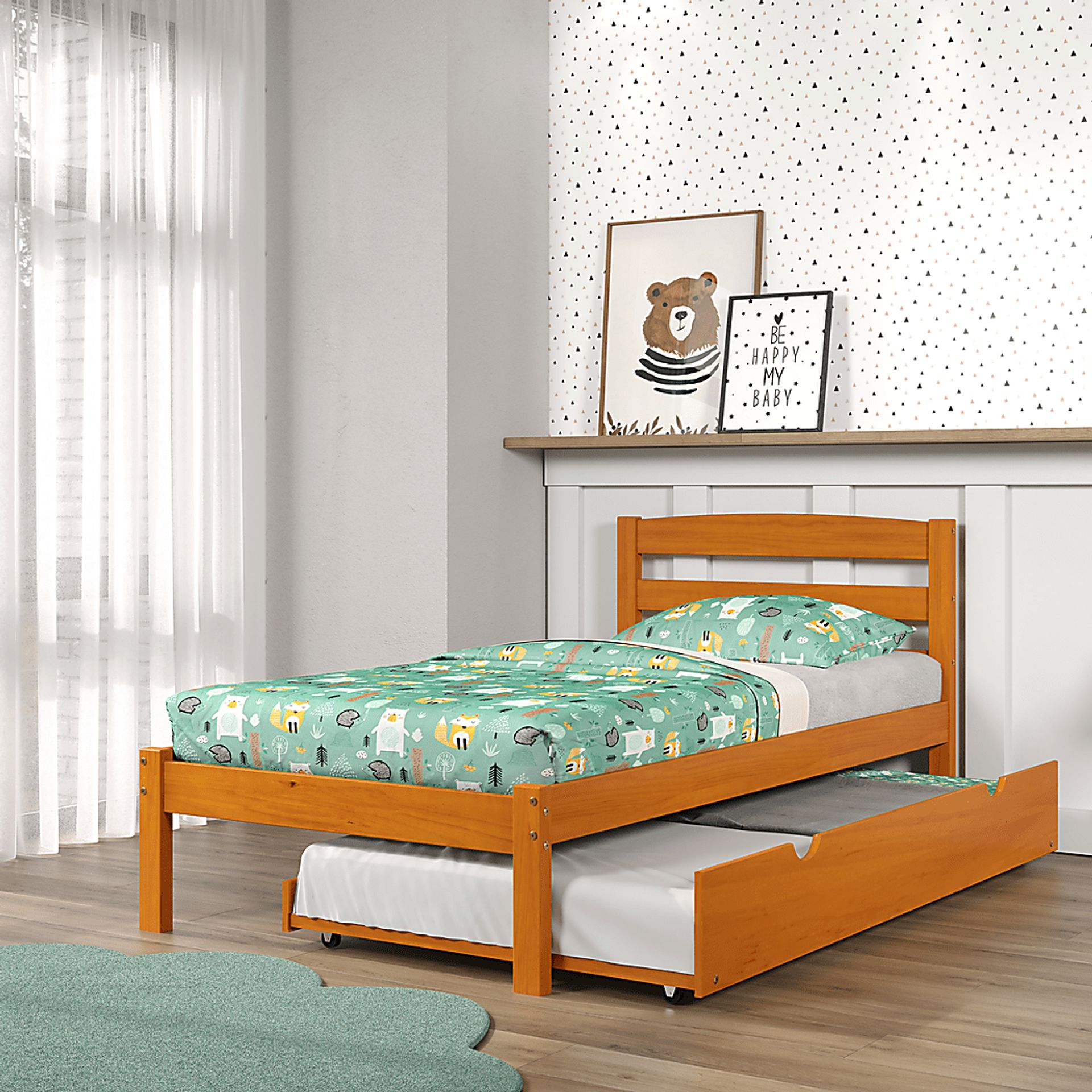 Kids Begole Orange Twin Bed with Trundle - Image 2