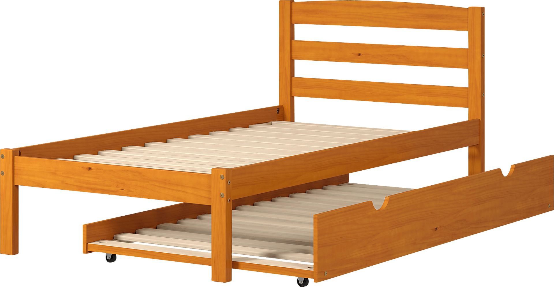 Kids Begole Orange Twin Bed with Trundle - Image 3