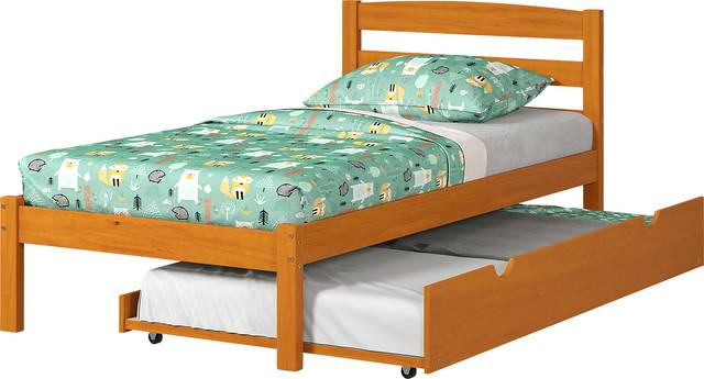 Kids Begole Orange Twin Bed with Trundle - Thumbnail - Image 1