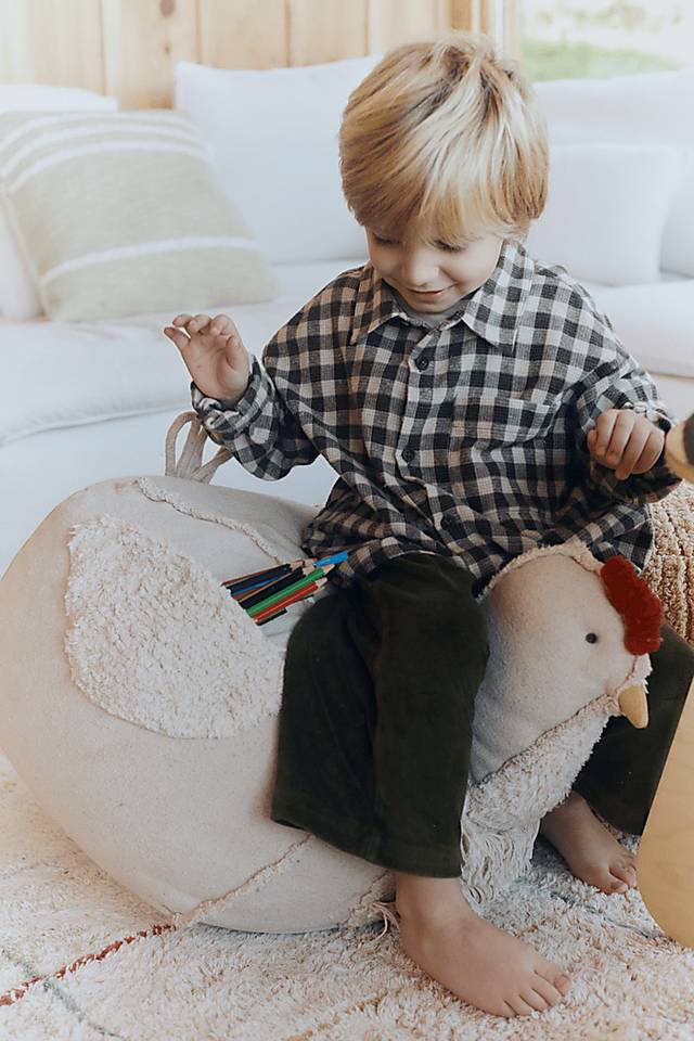Kids Beige Chicken Pouf - Thumbnail - Image 2