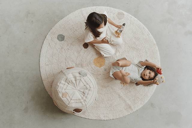 Kids Beige Solar System 5' x 5' Round Rug - Thumbnail - Image 3
