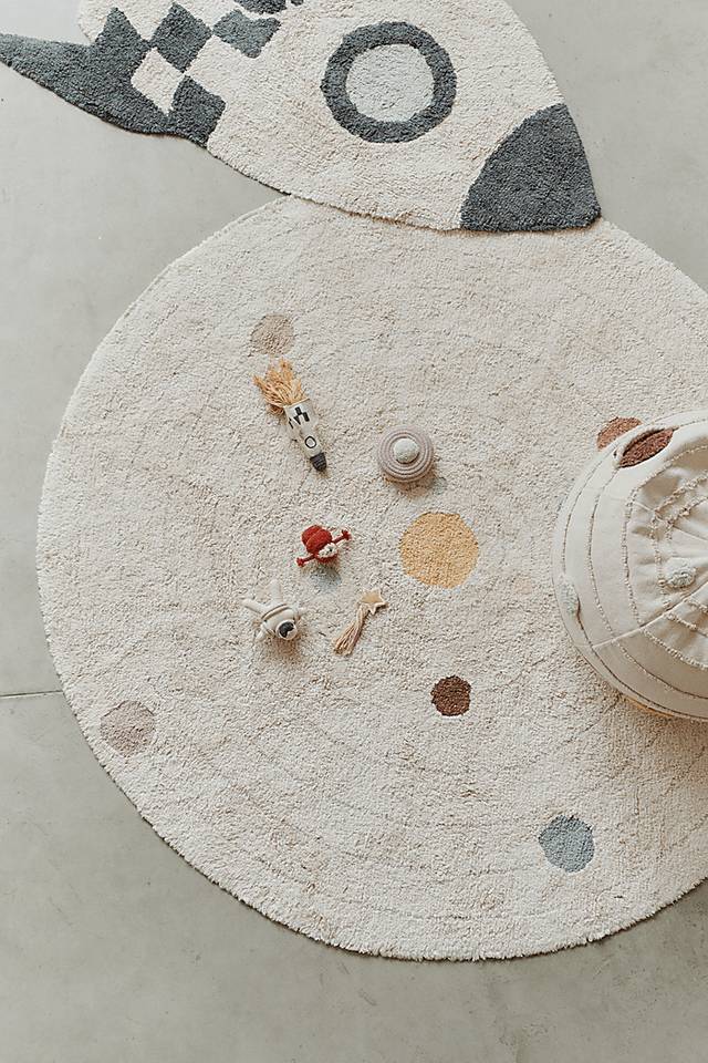 Kids Beige Solar System 5' x 5' Round Rug - Thumbnail - Image 4