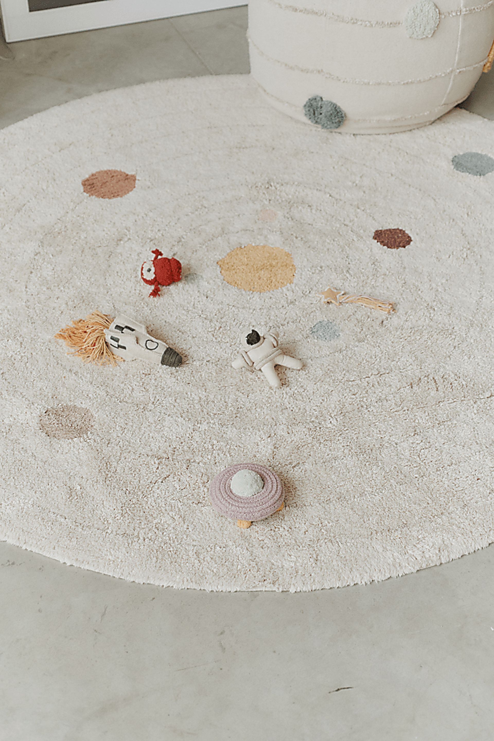 Kids Beige Solar System 5' x 5' Round Rug - Image 5