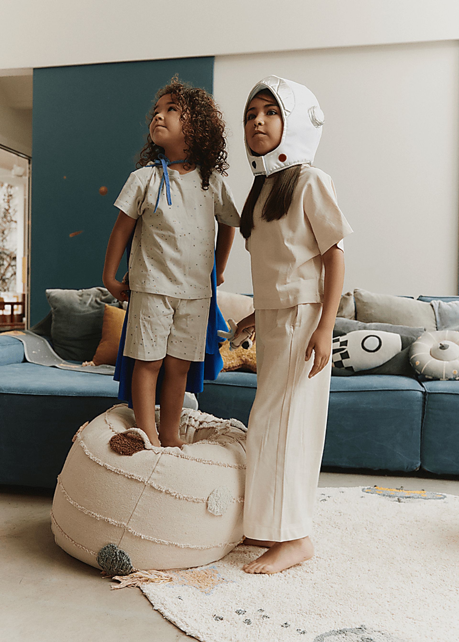 Kids Beige Solar System Pouf - Image 5