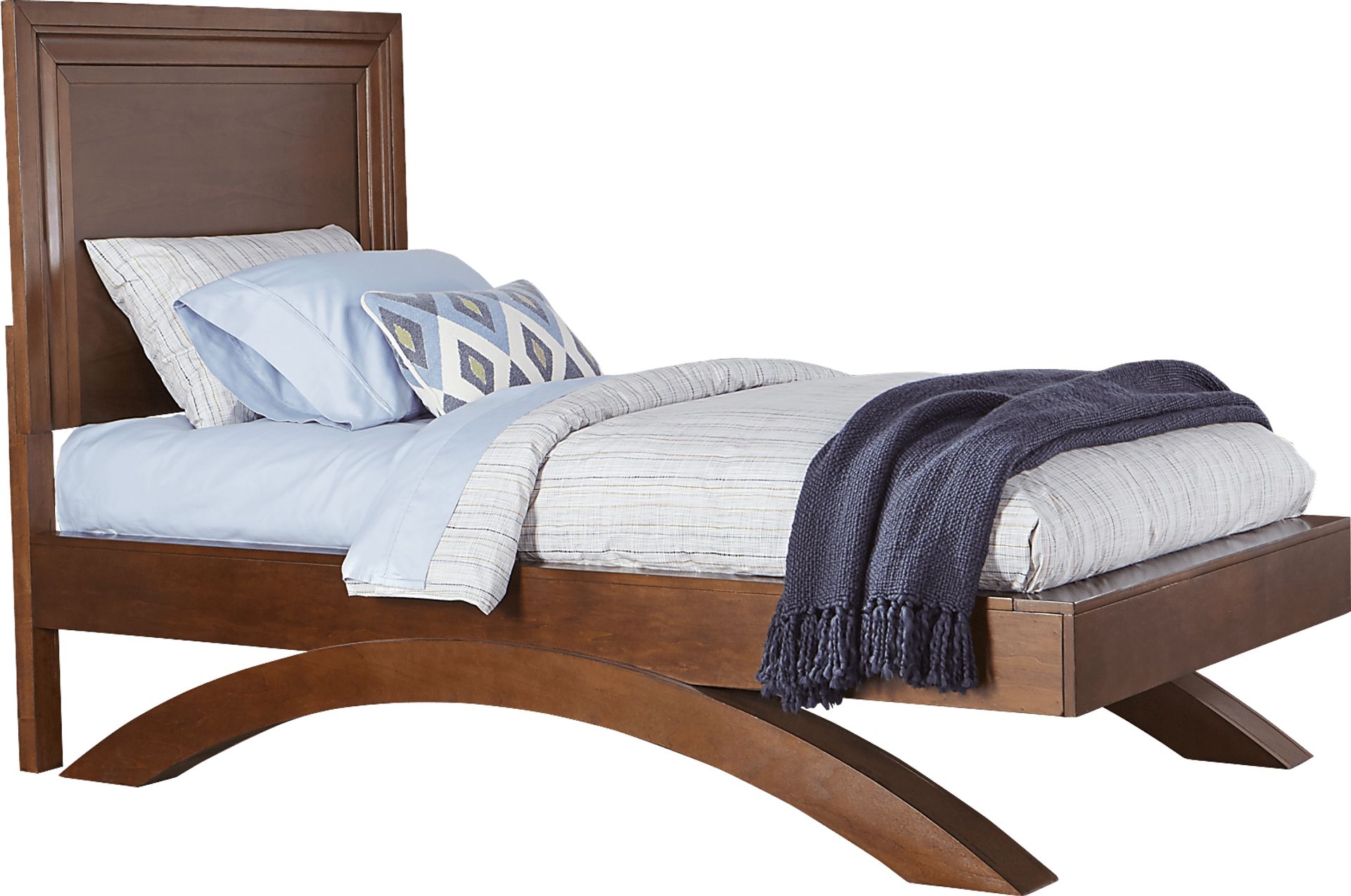 Kids Belcourt Jr. Cherry 3 Pc Twin Panel Bed with Arched Base - Image 1