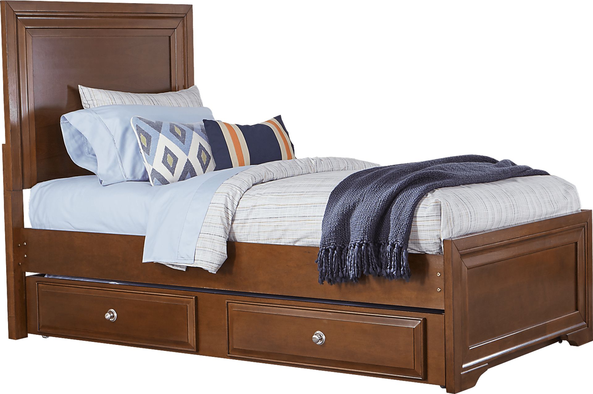 Kids Belcourt Jr. Cherry 4 Pc Full Panel Bed with Trundle - Image 1