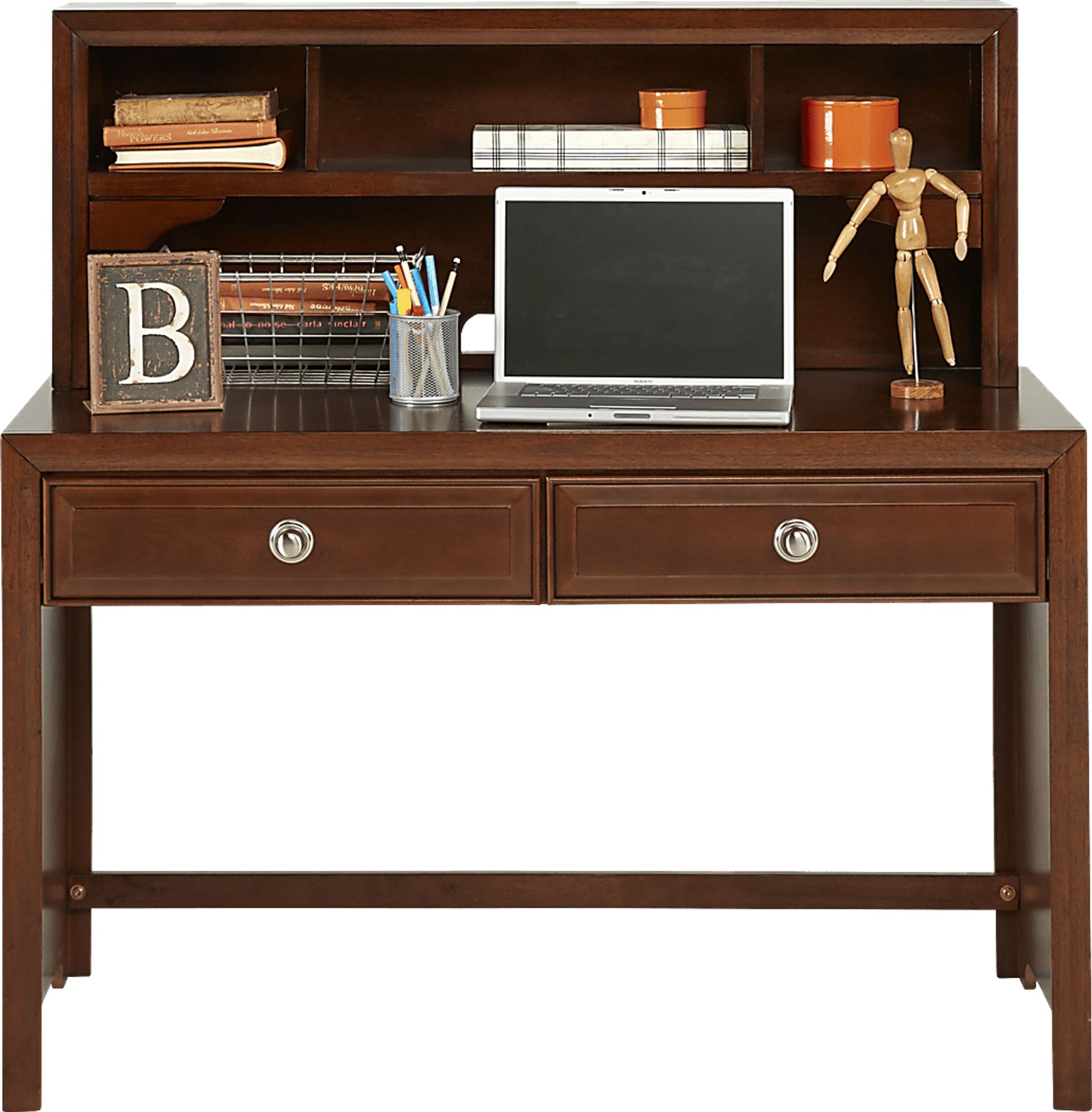 Kids Belcourt Jr. Cherry Desk & Hutch - Image 1