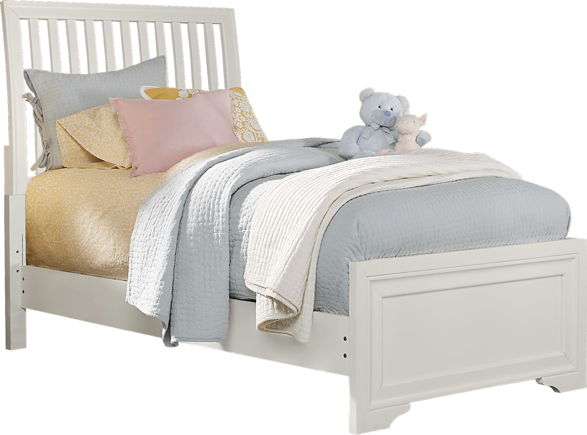 Kids Belcourt Jr. White 3 Pc Full Slat Bed - Image 1