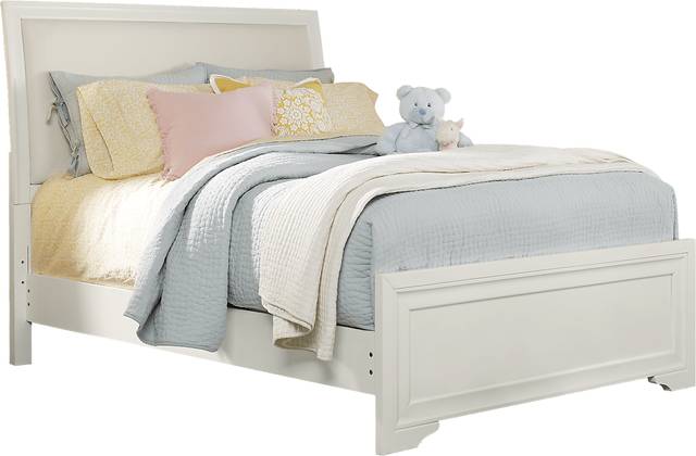 Kids Belcourt Jr. White 3 Pc Twin Bed with Upholstered Inset - Thumbnail - Image 1
