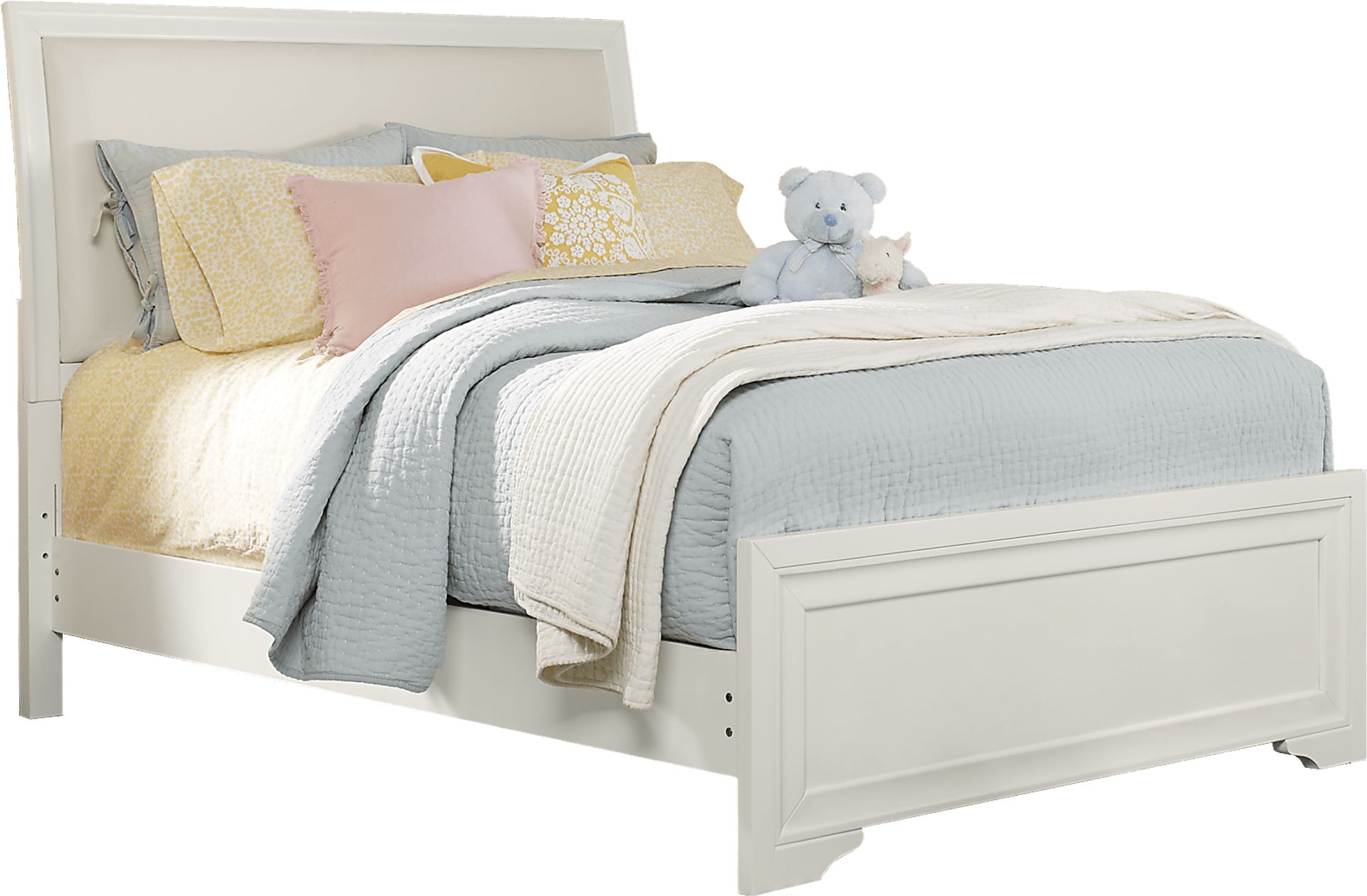 Kids Belcourt Jr. White 3 Pc Twin Bed with Upholstered Inset - Image 1