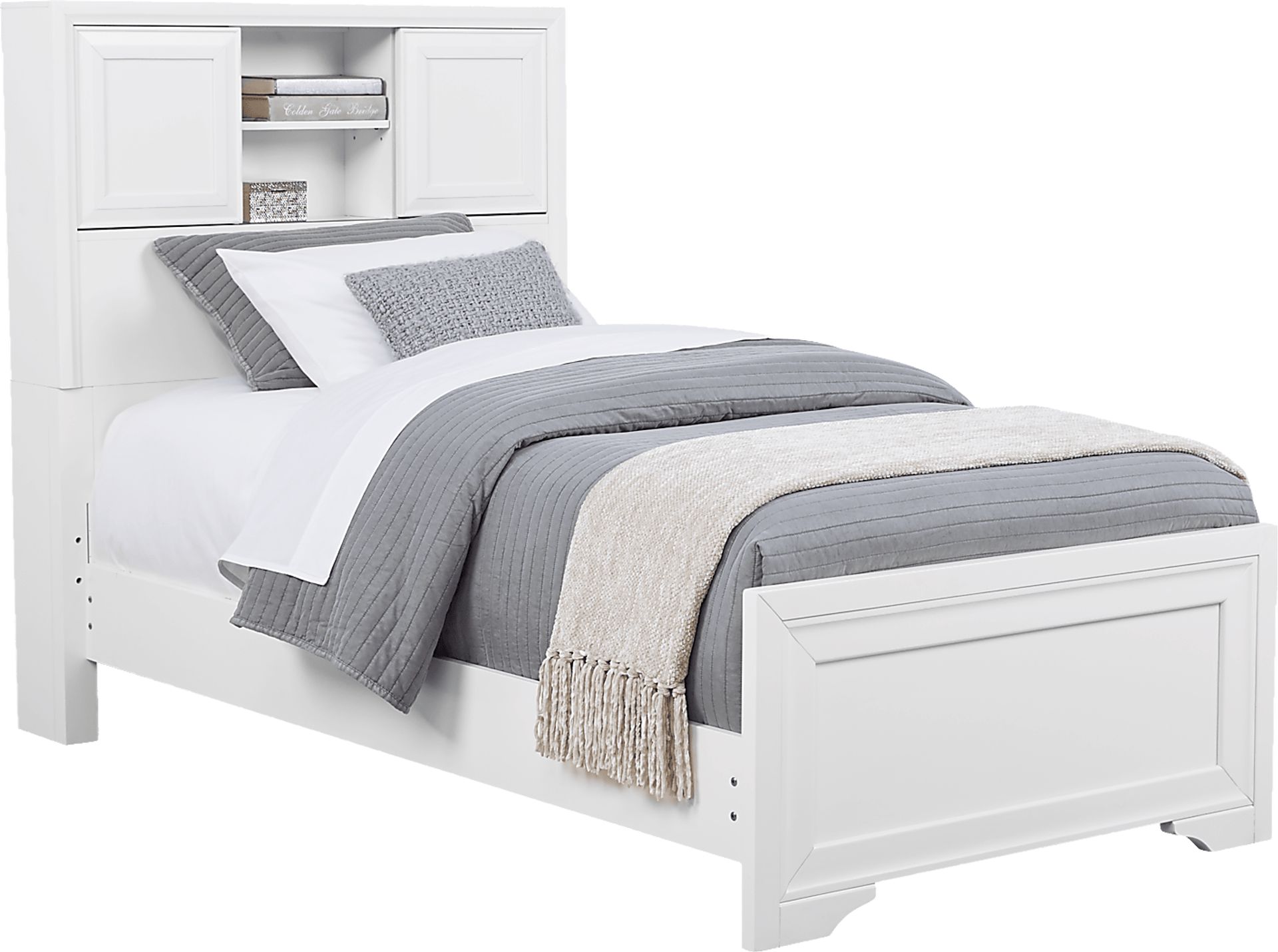 Kids Belcourt Jr. White 4 Pc Twin Bookcase Bed - Image 1