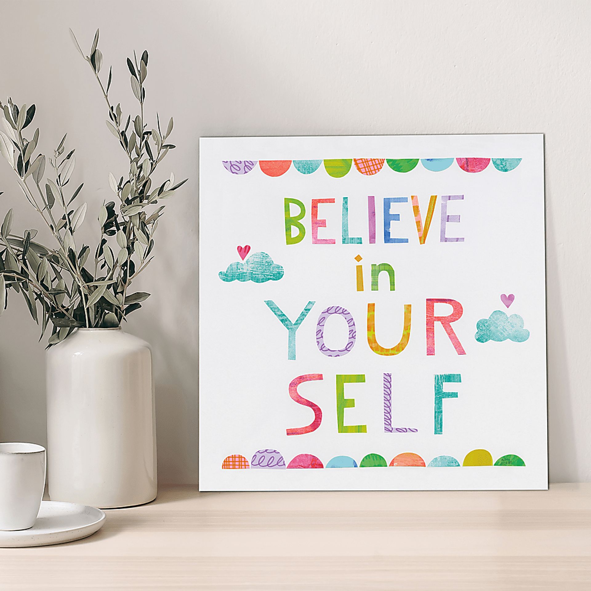 Kids Believe In Yourself White Wall Art - Image 2