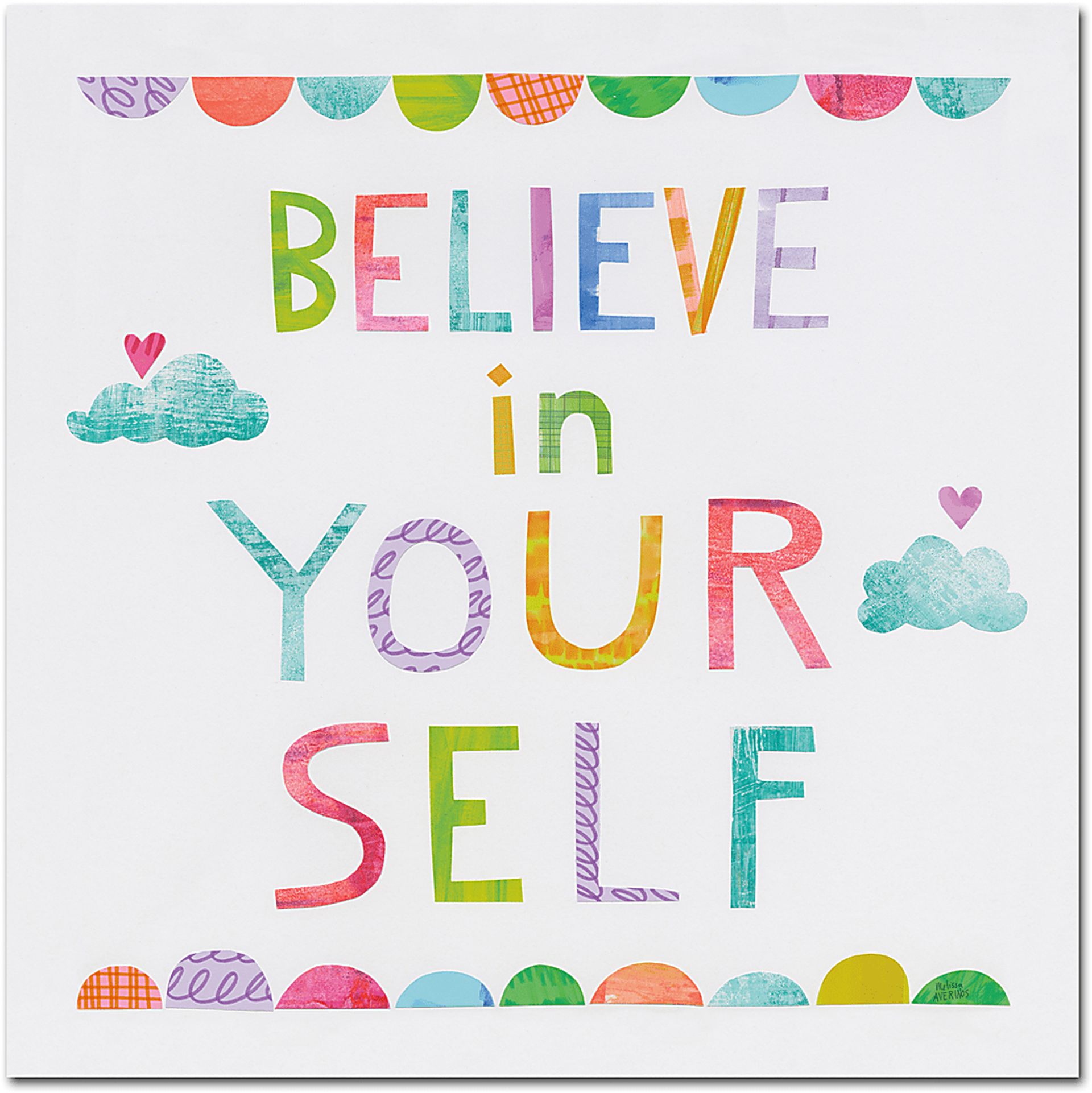 Kids Believe In Yourself White Wall Art - Image 1