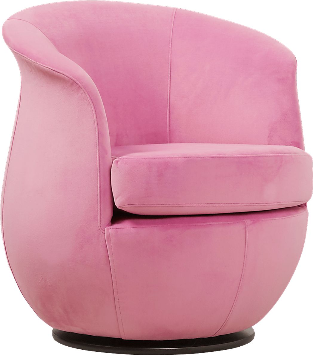 Bella Rose Pink Polyester Fabric Swivel Chair Rooms To Go