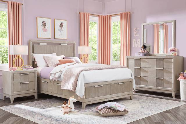 Kids Bellante Jr. 3 Pc Linen Full Storage Bed - Thumbnail - Image 2