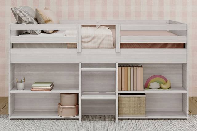 Kids Bellavi White Twin Loft Bed with Bookcase - Thumbnail - Image 2