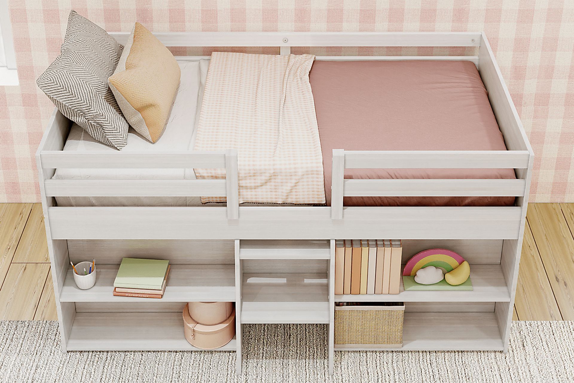 Kids Bellavi White Twin Loft Bed with Bookcase - Image 4