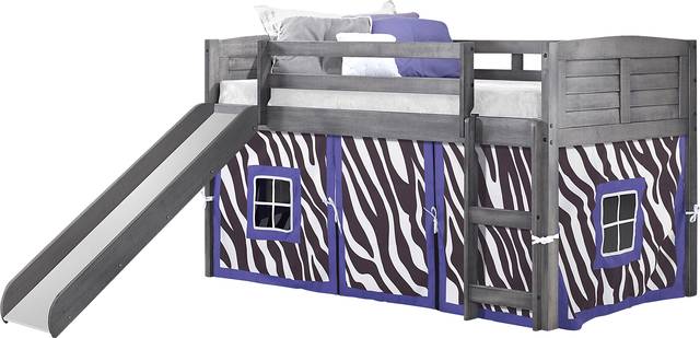 Kids Belleteau Gray Purple Twin Tent Loft Bed - Thumbnail - Image 1