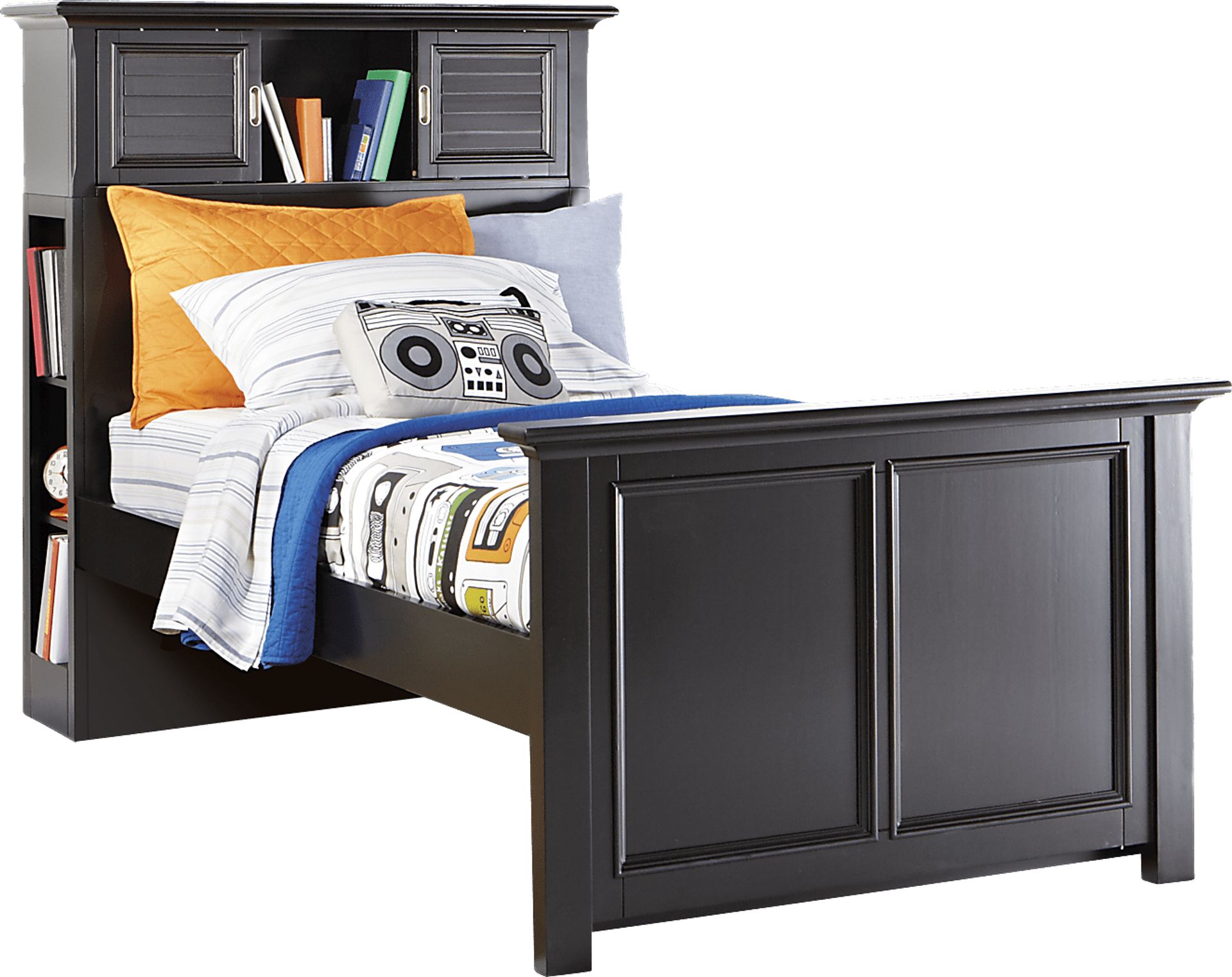 Kids Belmar Black 3 Pc Twin Bookcase Bed - Image 1