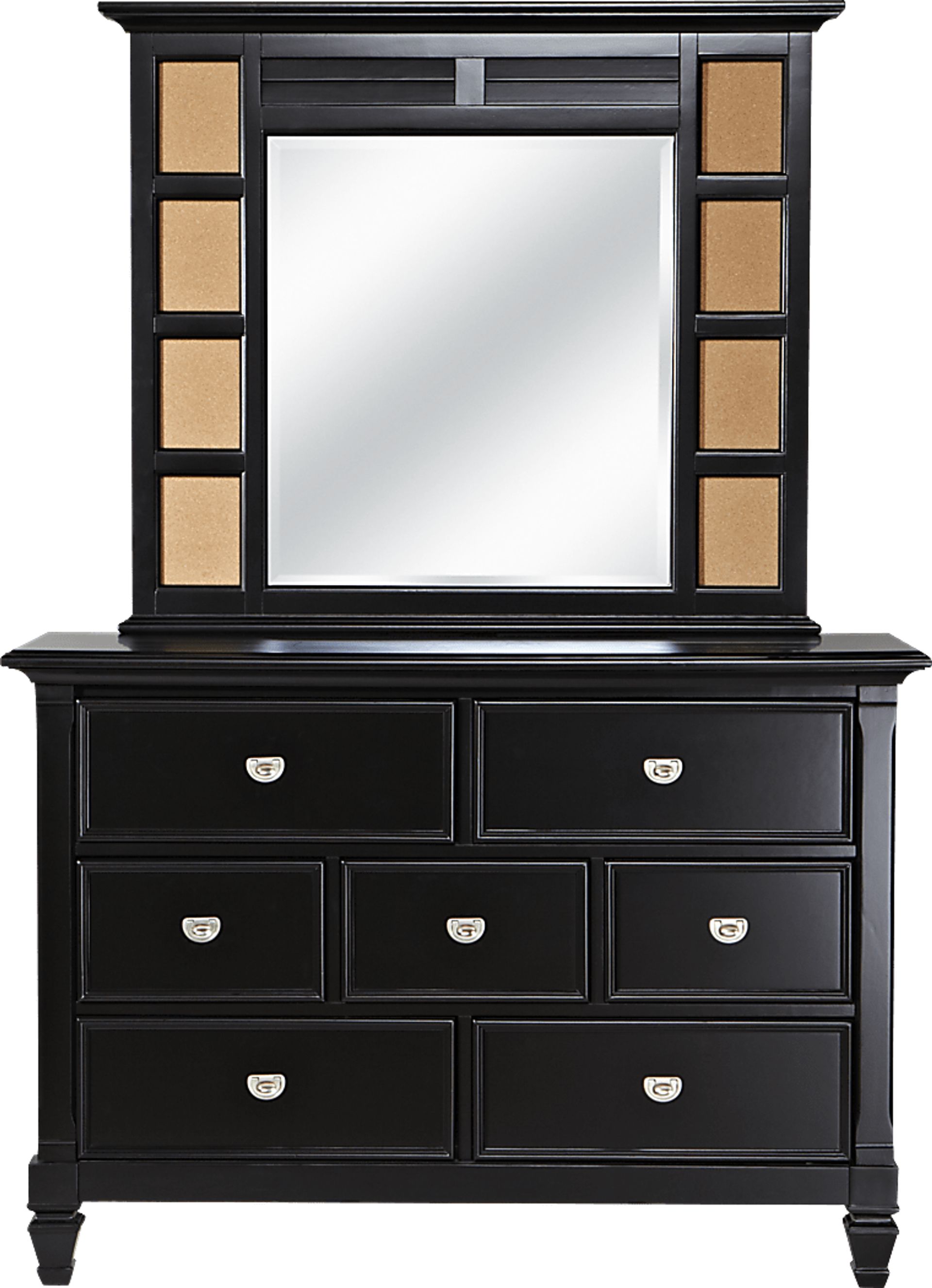 Kids Belmar Black Dresser & Mirror Set - Image 2
